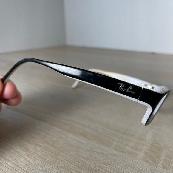 Ray-Ban RB5114 2097 Rectangle Black White Eyeglasses Frame Only 52-16-135 - Picture 4 of 9